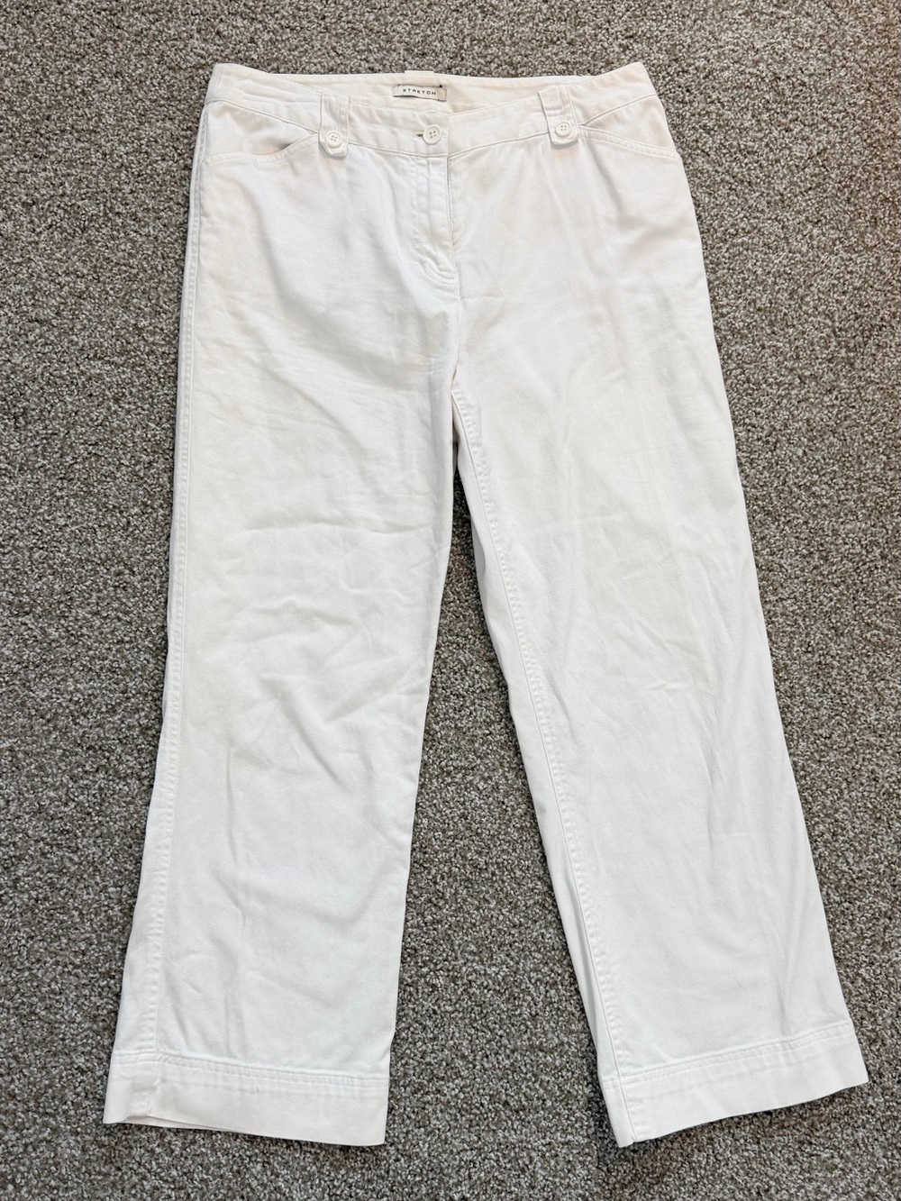 Jones New York White Cropped Straight-Leg Pants